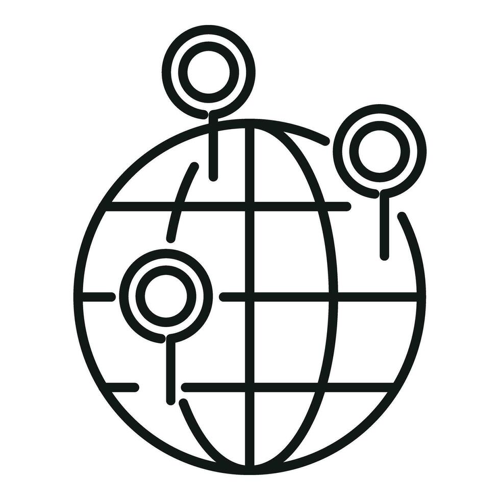 Global location market icon outline vector. Direct fusion vector