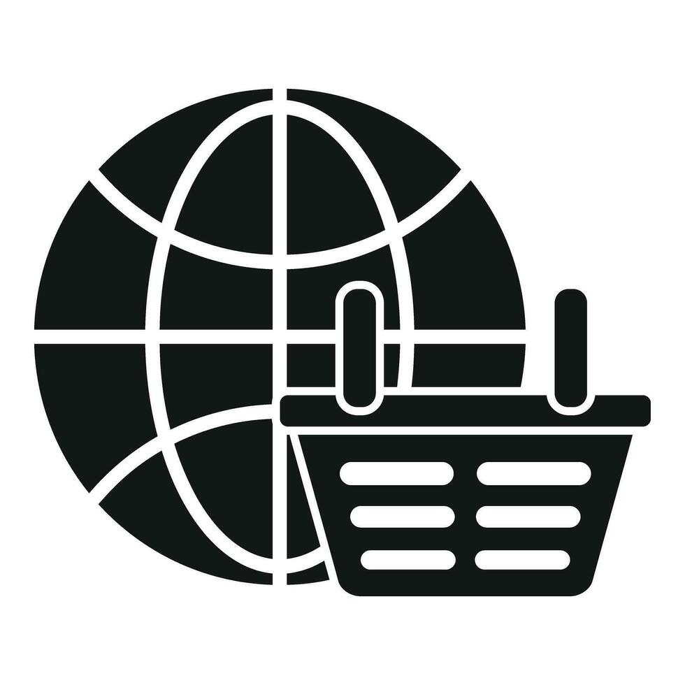 Global market basket icon simple vector. Nascent team vector