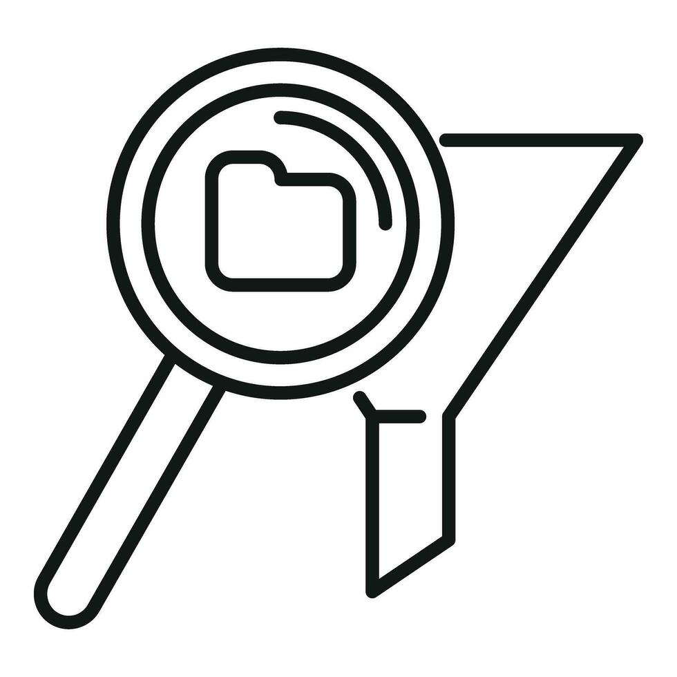 Search folder data icon outline vector. Work idea vector