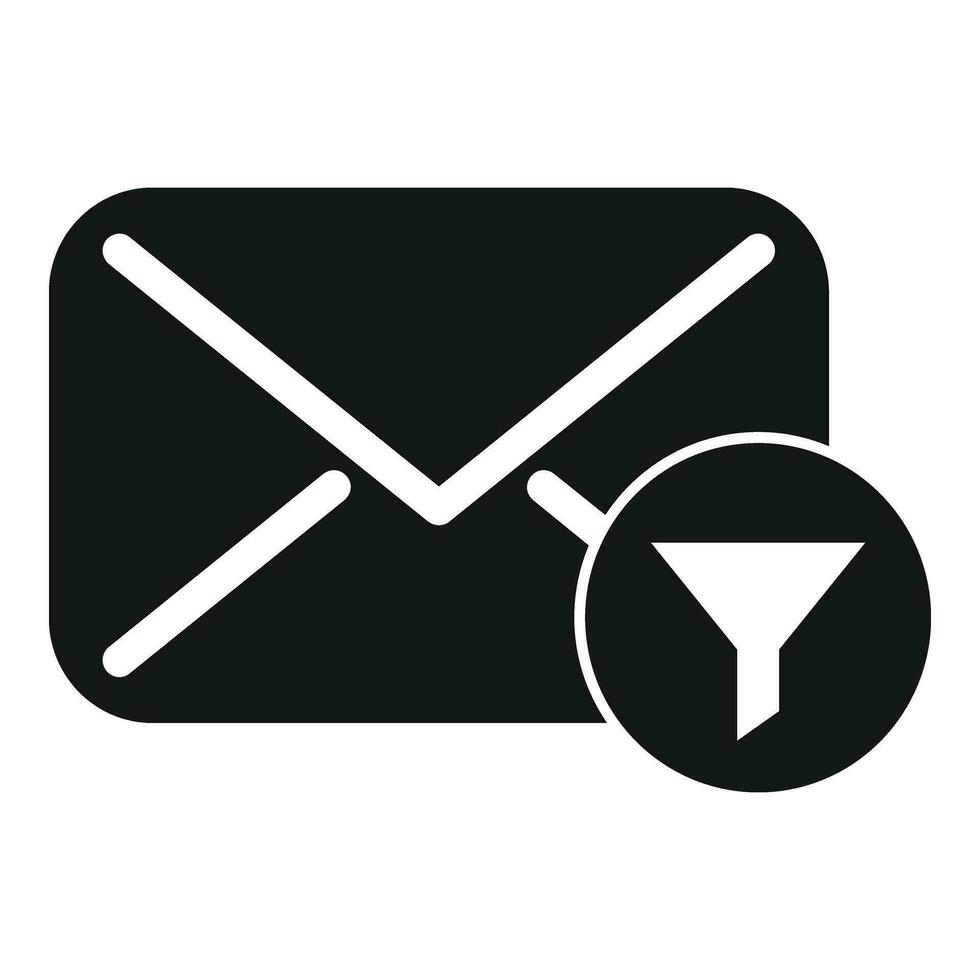 Mail funnel data icon simple vector. Flow tunnel vector