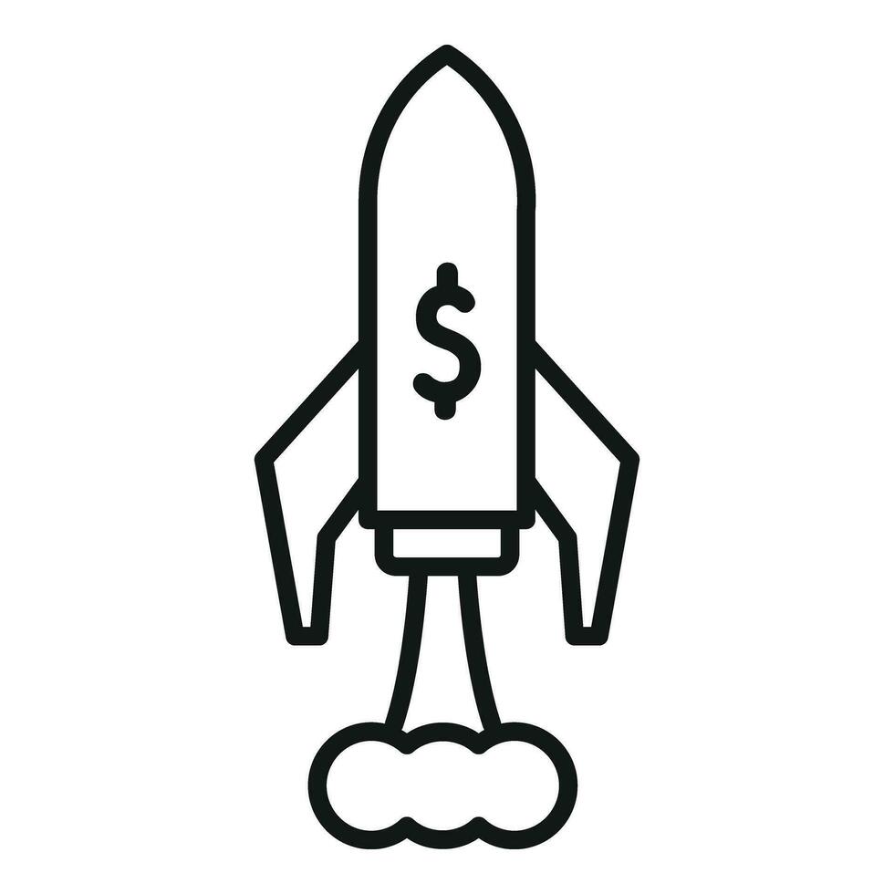 Rocket start up business icon outline vector. Merger fusion vector