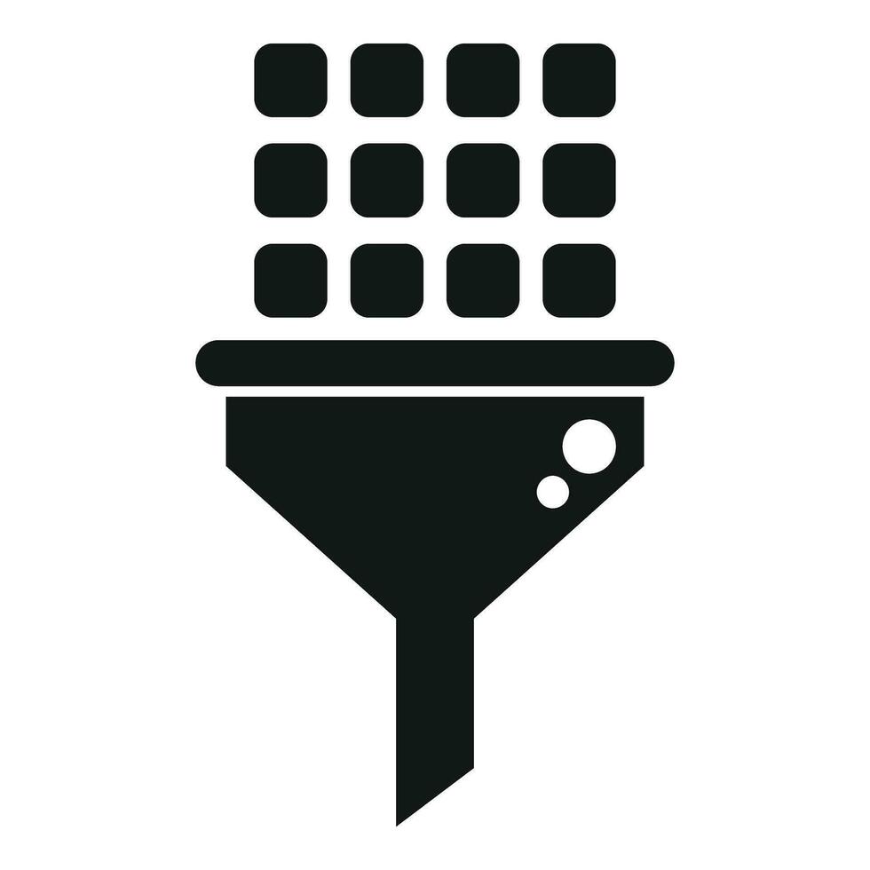 Online data funnel icon simple vector. Smart database vector