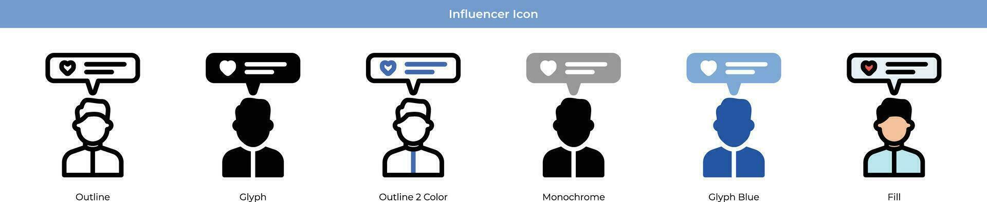 Influencer Icon Set vector