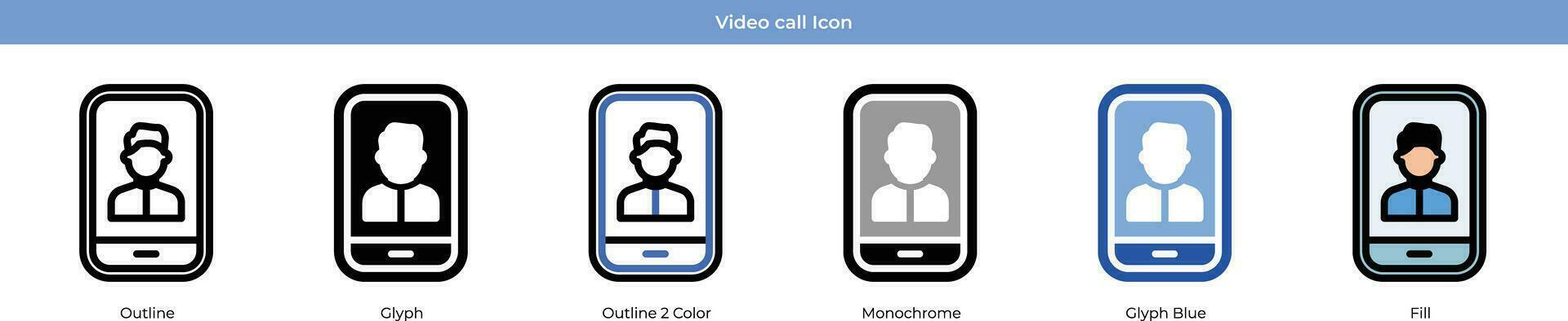 Video call Icon Set vector