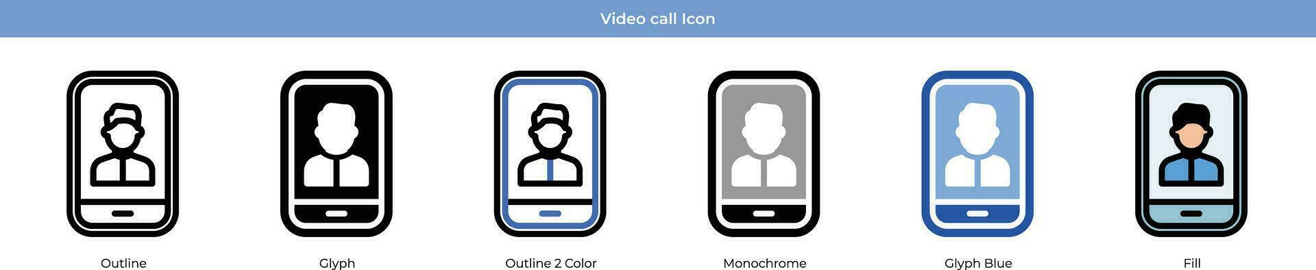 vídeo llamada icono conjunto vector