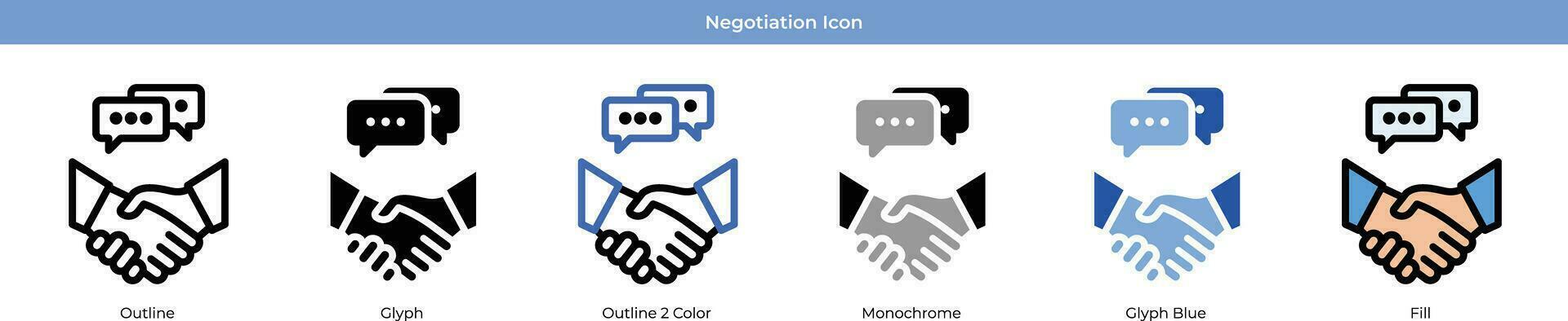 Negotiation Icon Set vector