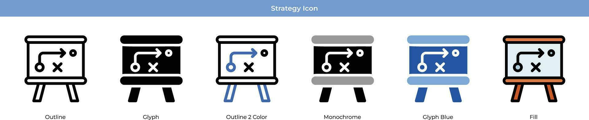 conjunto de iconos de estrategia vector