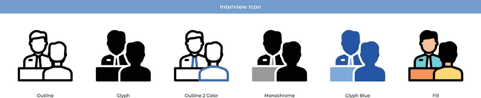 conjunto de iconos de entrevista vector