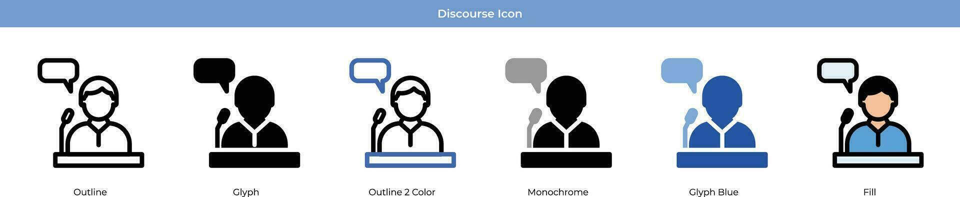 Discourse Icon Set vector