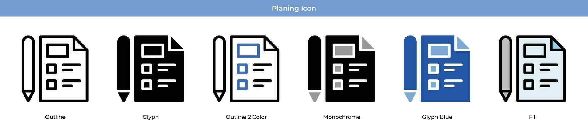 Planing Icon Set vector