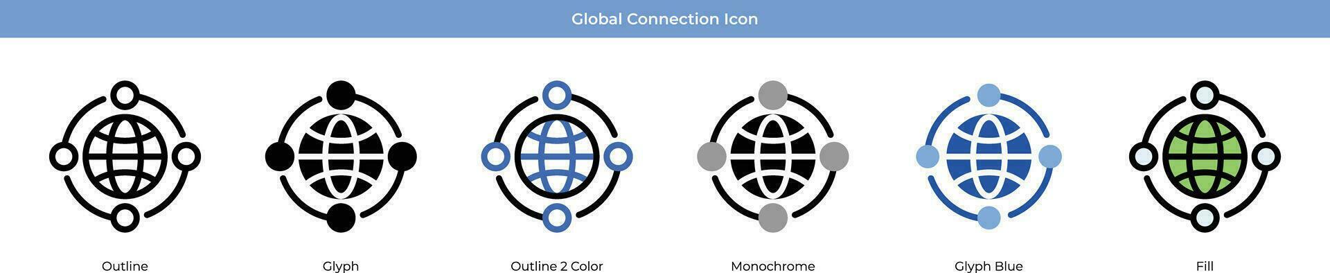 Global Connection Icon Set vector