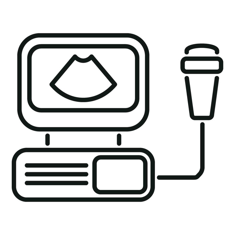 Exam cardiac ultra sound icon outline vector. Medical diagnosis vector