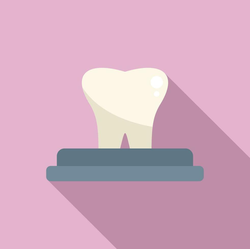 Tooth bioprinting icon flat vector. Human machine vector