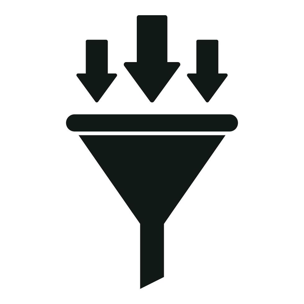 Creative input content filter icon simple vector. Funnel data vector