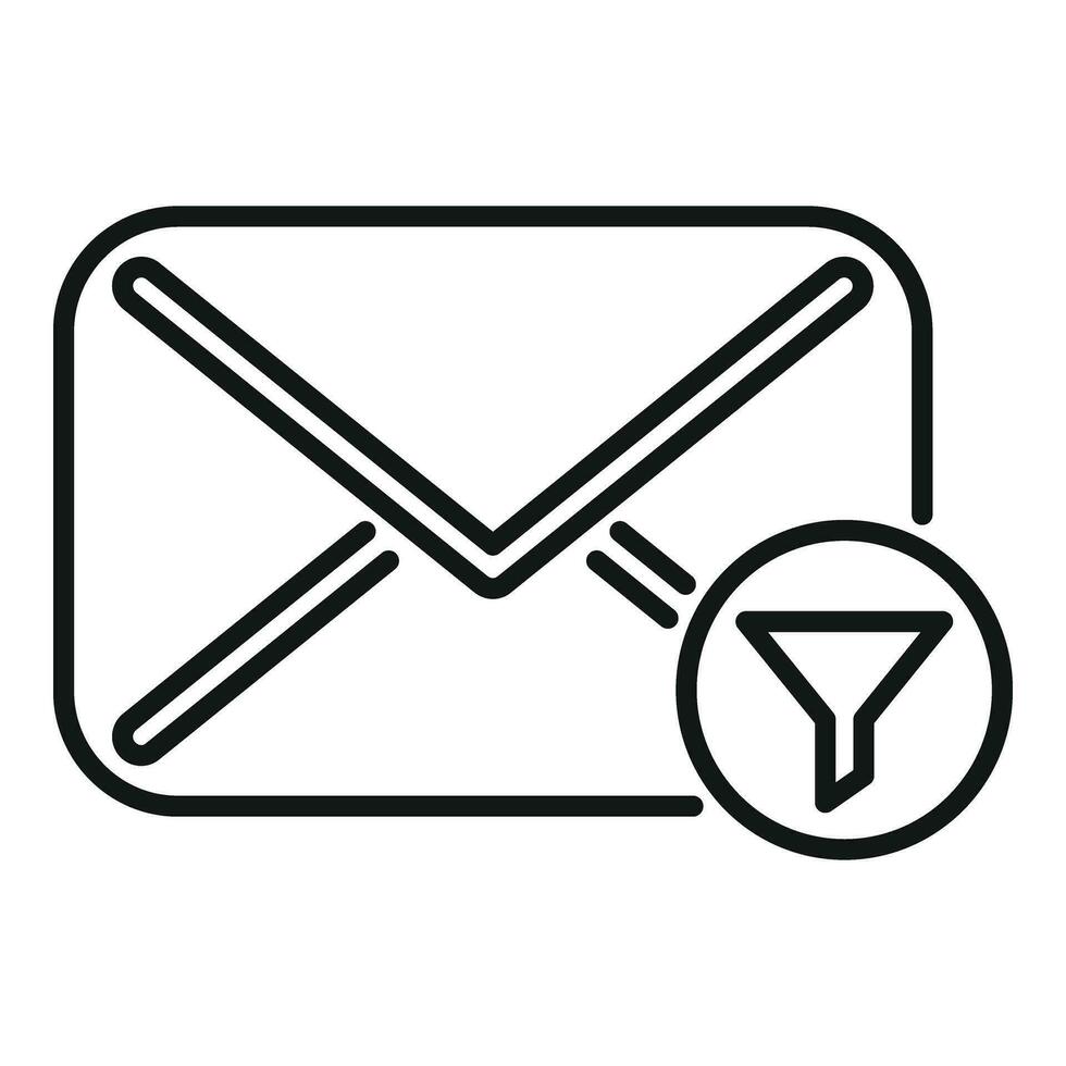 Mail funnel data icon outline vector. Flow tunnel vector