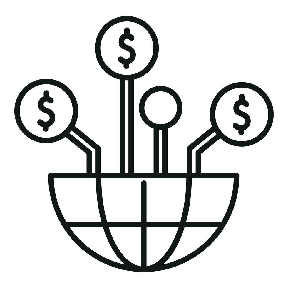 Global market direct icon outline vector. Team chart vector