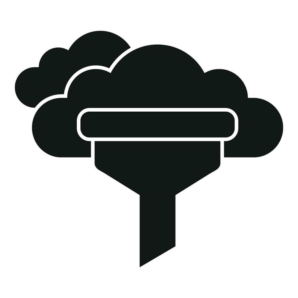 Cloud data funnel icon simple vector. Work idea vector