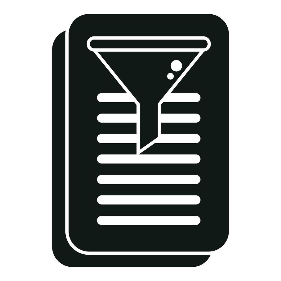 Document paper filter icon simple vector. Data leak vector