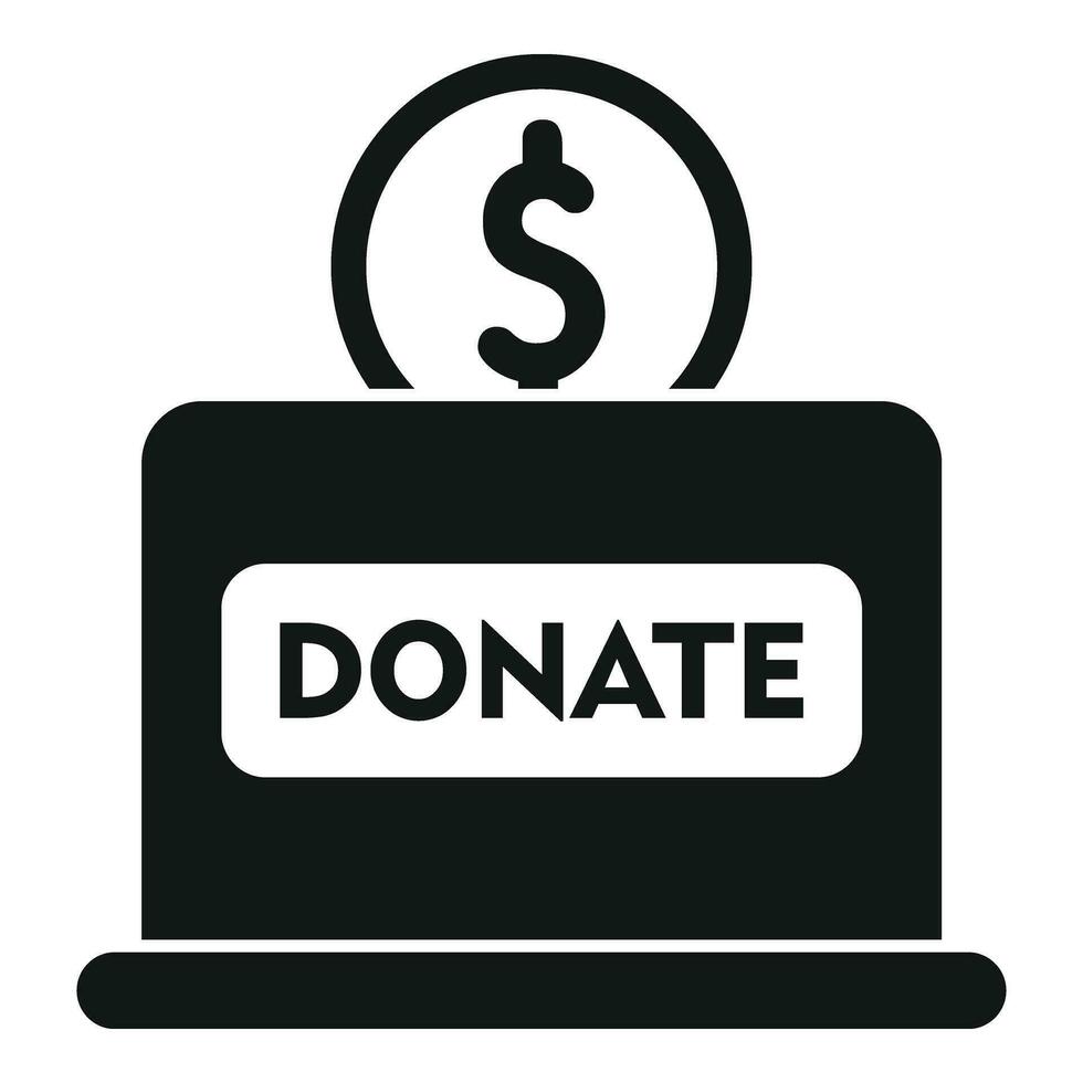 Donate money box icon simple vector. Dark social deal vector