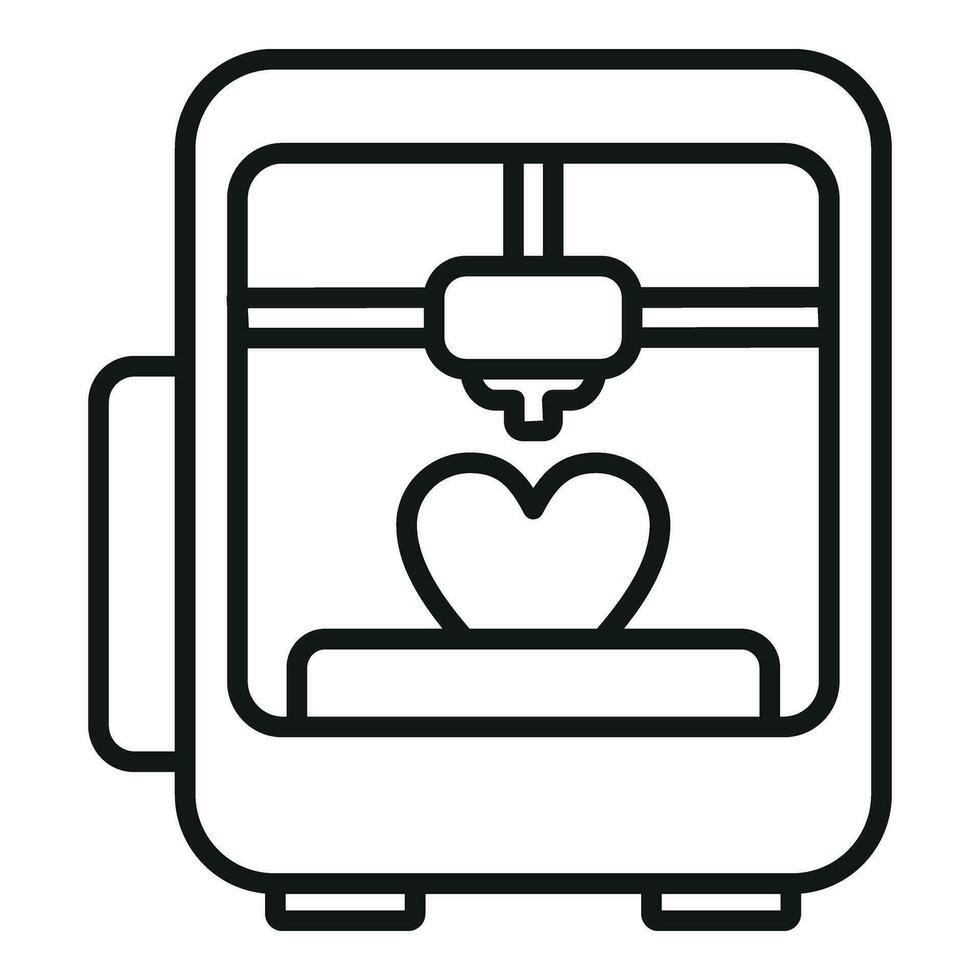 Heart bioprinting icon outline vector. Monitor science vector