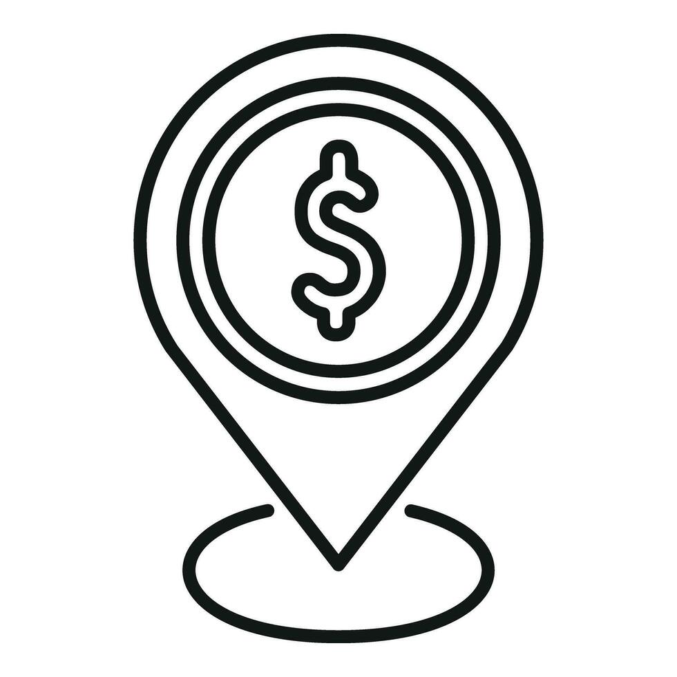 Online finance location icon outline vector. Social economic help vector