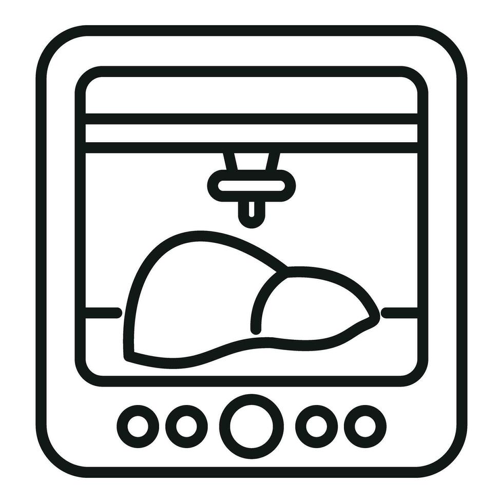 Liver printing box icon outline vector. Medical bio science vector