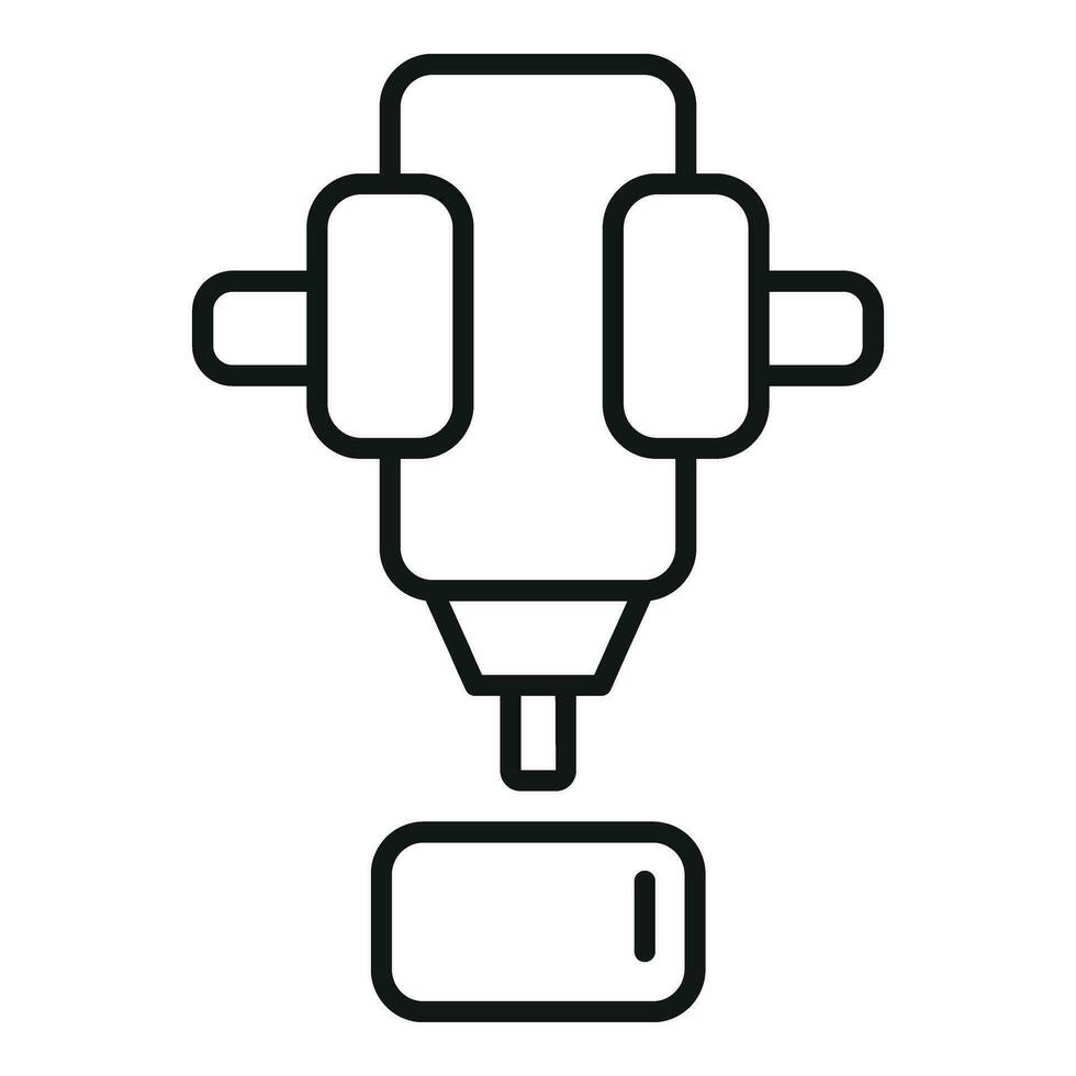 Monitor bioprinting icon outline vector. Computer science vector