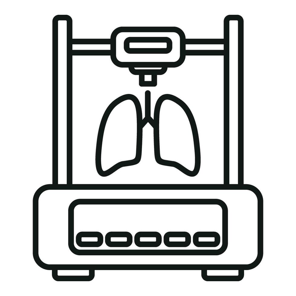 Organ printer bioprinting icon outline vector. Organ monitor vector