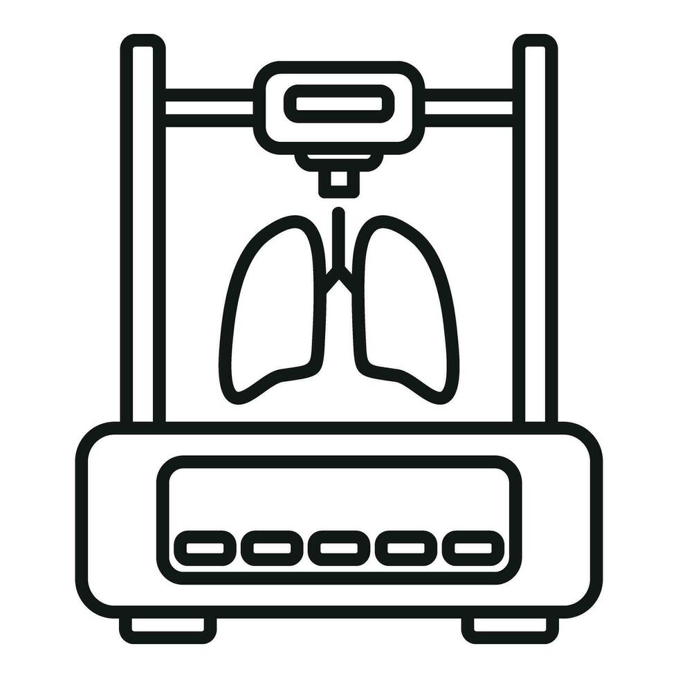 Organ printer bioprinting icon outline vector. Organ monitor vector