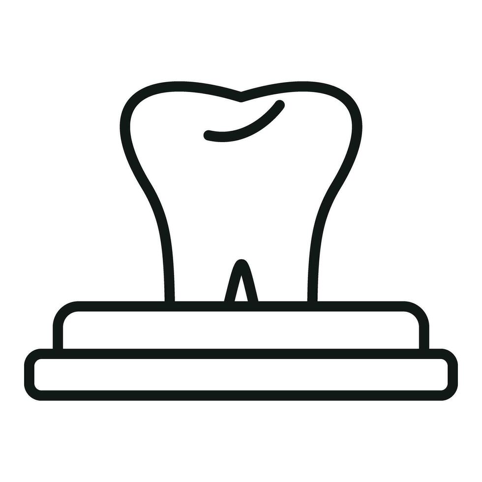 Tooth bioprinting icon outline vector. Human machine vector