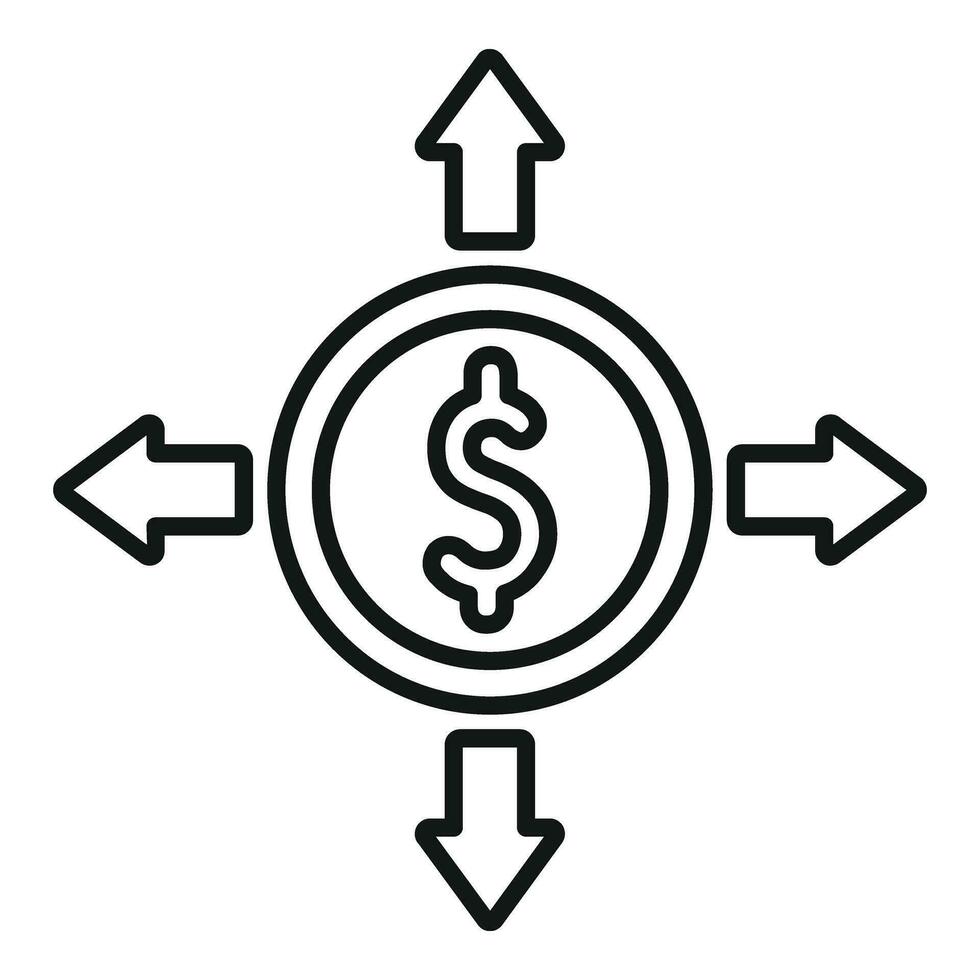 Change coin money icon outline vector. Social deal online vector