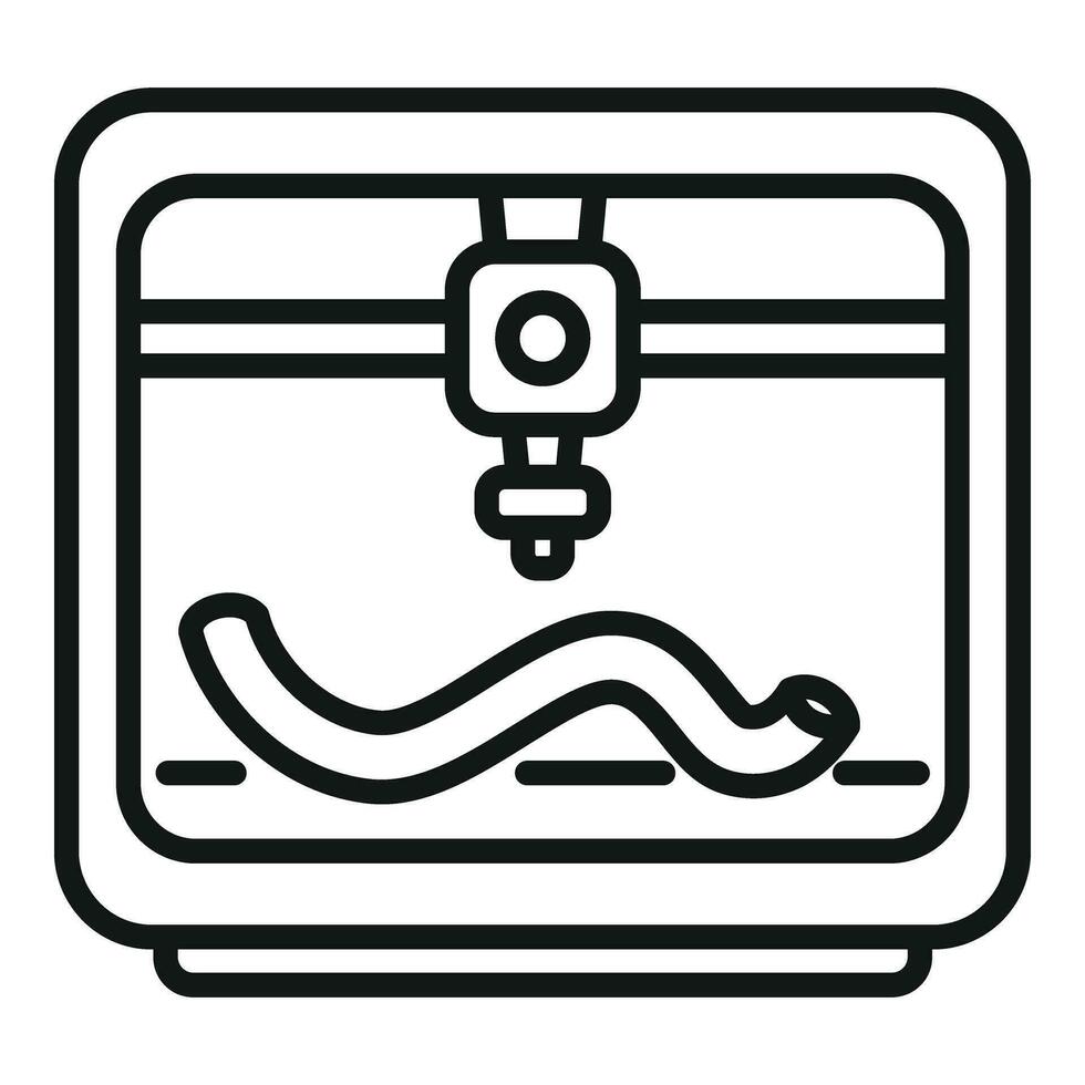 3d printer icon outline vector. Bioprinting organ vector