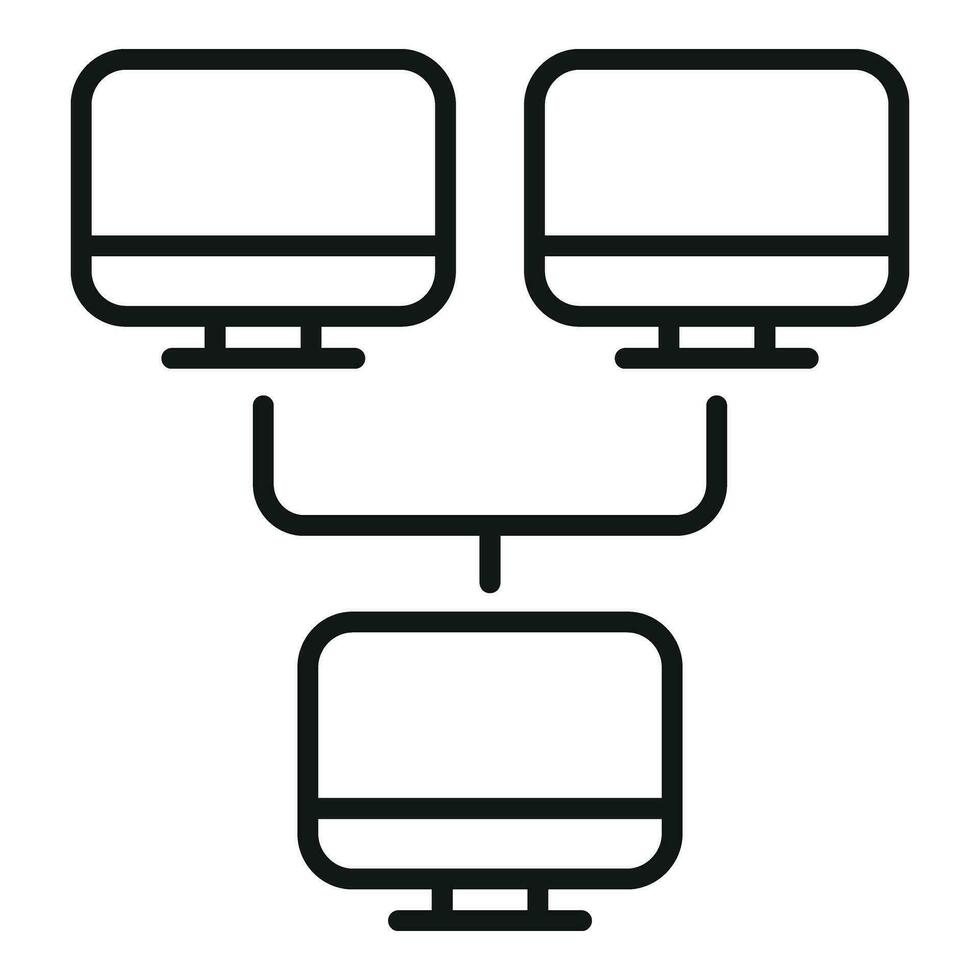 Internet computer network icon outline vector. Local data cloud vector