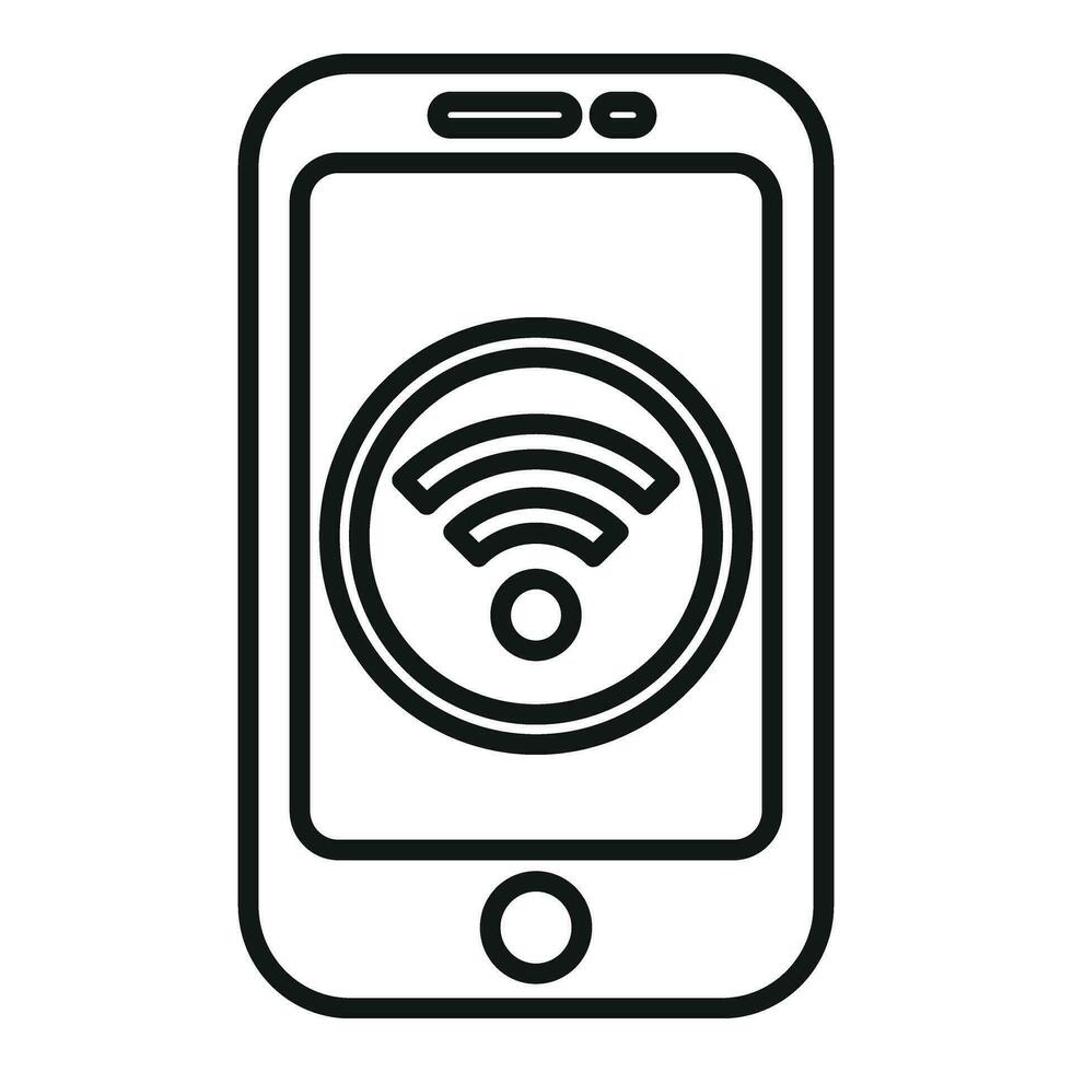 Wifi cloud smartphone icon outline vector. Cloud information admin vector