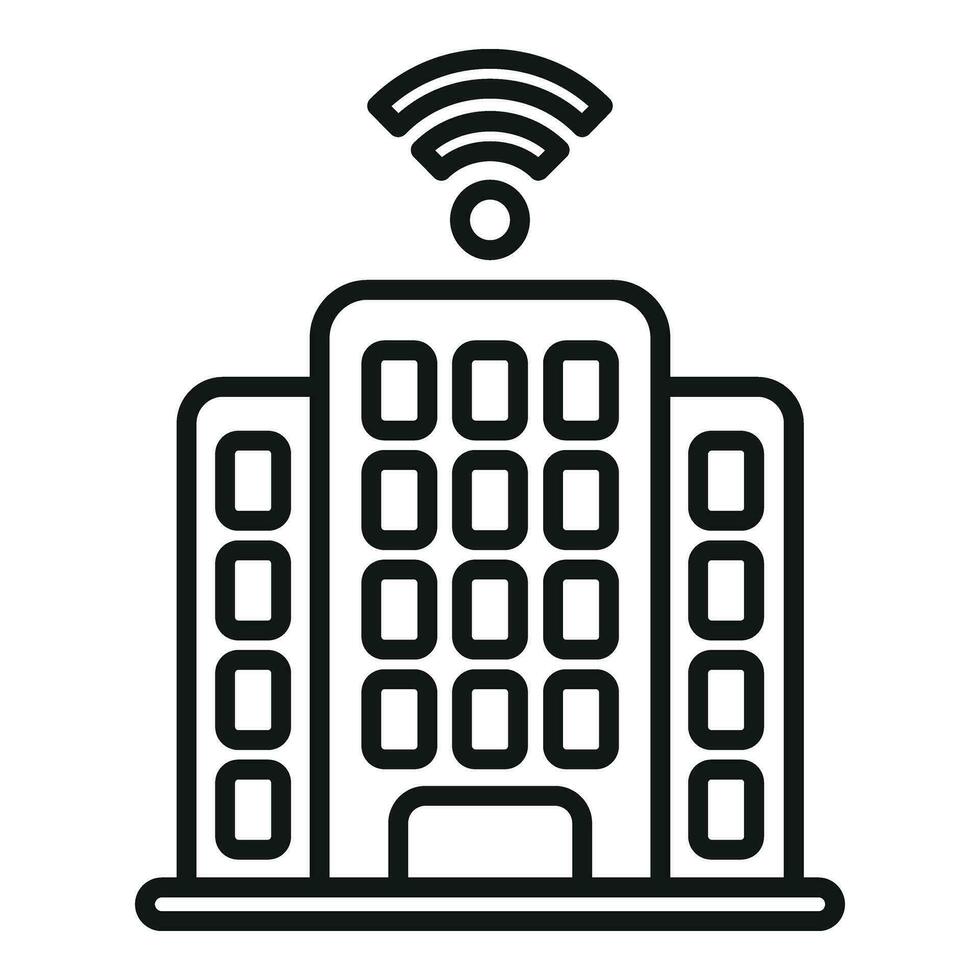 edificio Internet proveedor icono contorno vector. datos servidor ubicación vector