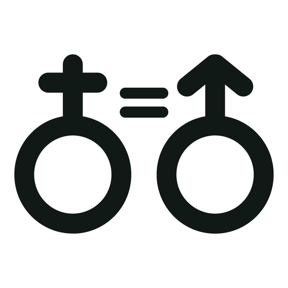 Gender equality icon simple vector. Couple poster support vector