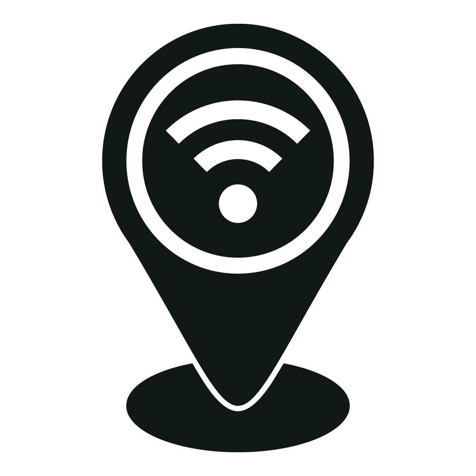 Wifi internet location icon simple vector. City server lock vector