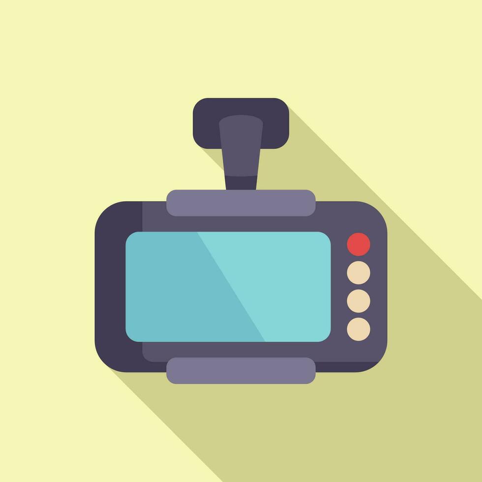 Taximeter monitor device icon flat vector. Transport counter ride vector