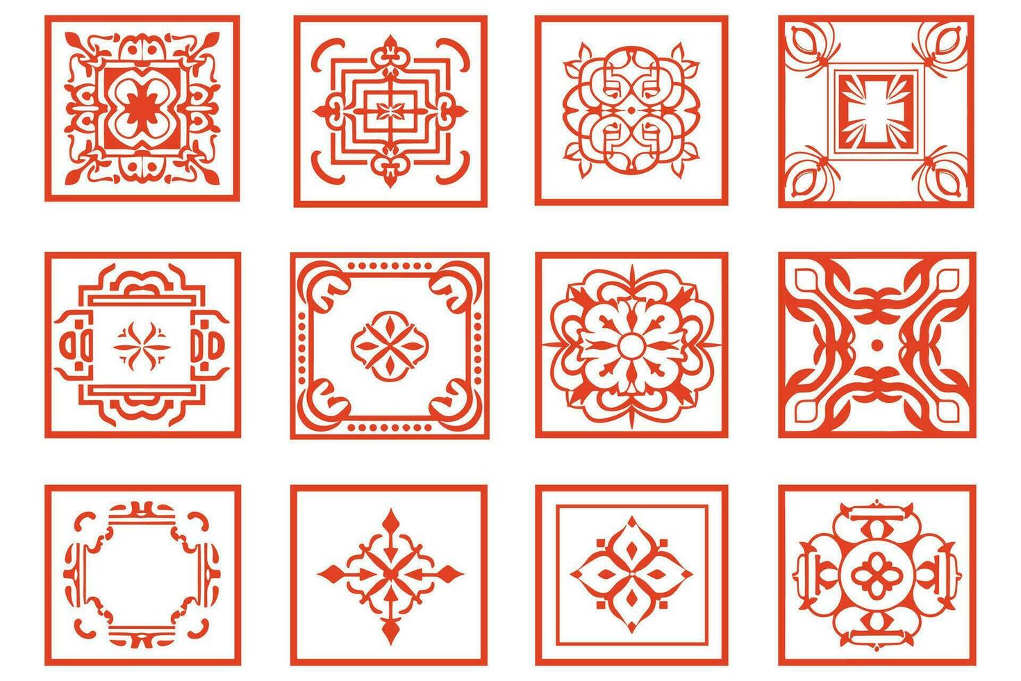 AI generated Chinese style message frame in vintage style vector