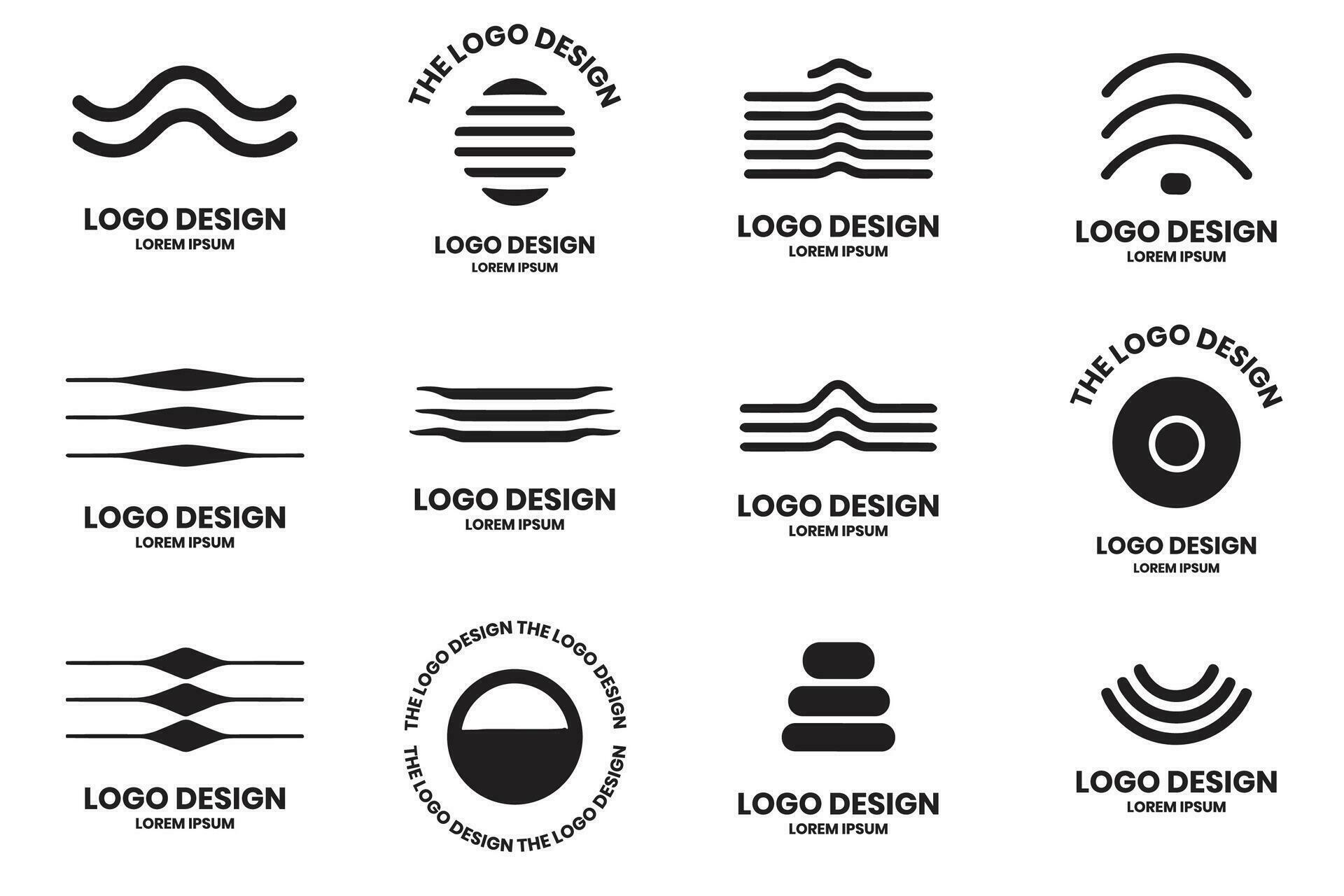 AI generated Water wave or music wave logo in modern minimal style