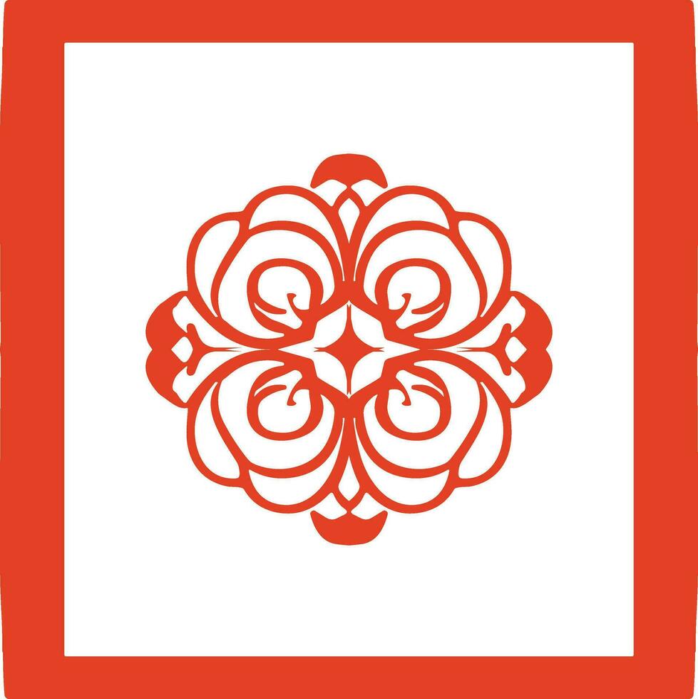 AI generated Chinese style message frame in vintage style vector