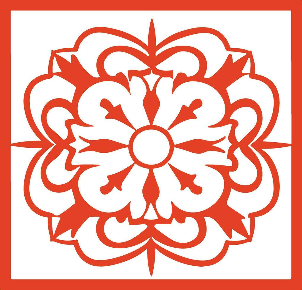 AI generated Chinese style message frame in vintage style vector
