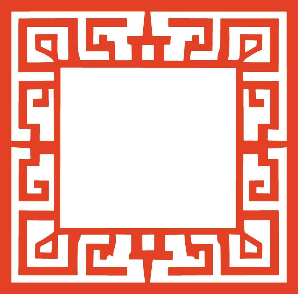 AI generated Chinese style message frame in vintage style vector