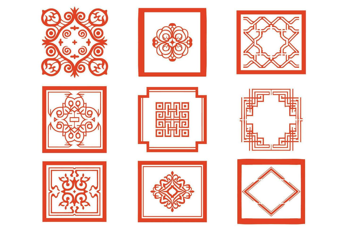 AI generated Chinese style message frame in vintage style vector