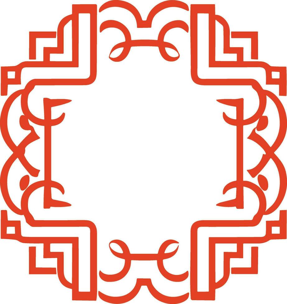 AI generated Chinese style message frame in vintage style vector