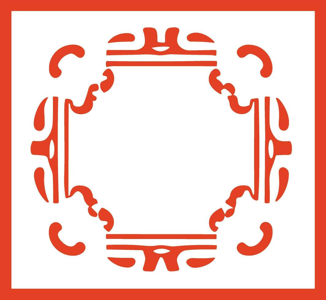 AI generated Chinese style message frame in vintage style vector