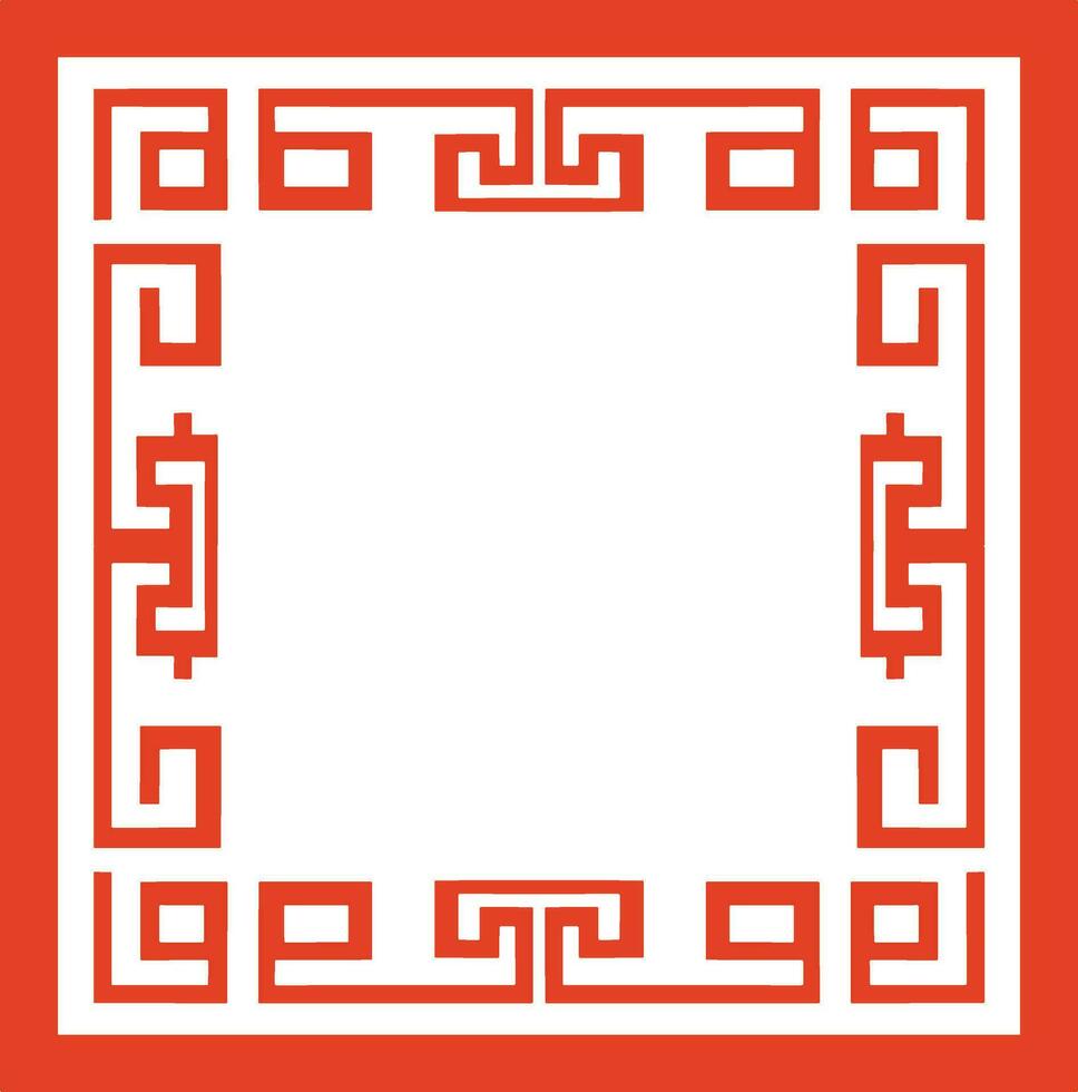 AI generated Chinese style message frame in vintage style vector