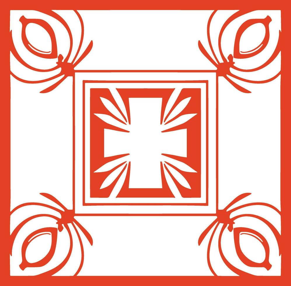 AI generated Chinese style message frame in vintage style vector
