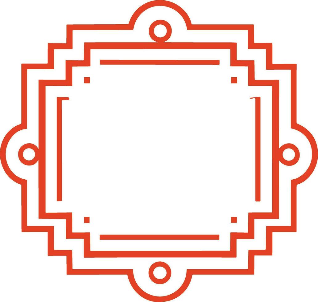 AI generated Chinese style message frame in vintage style vector
