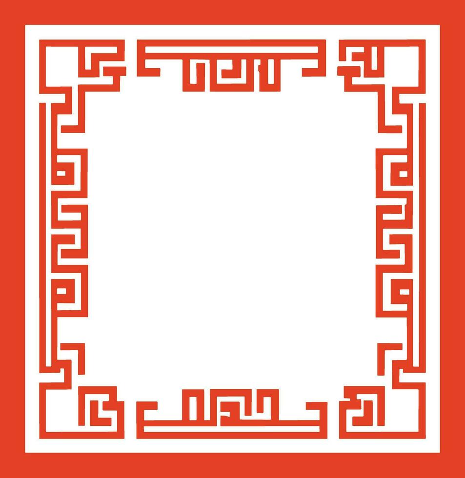 AI generated Chinese style message frame in vintage style vector